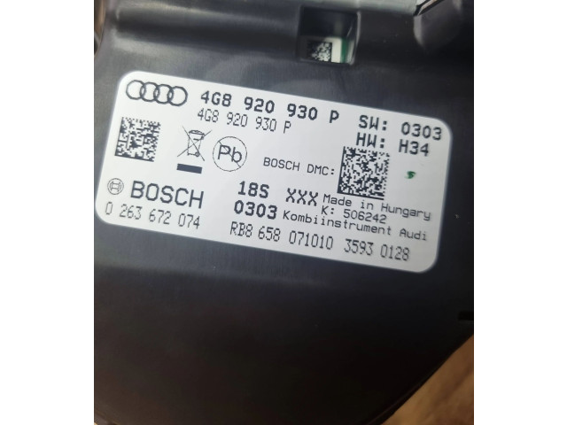 Přístrojová deska  Audi A7 S7 4G 2011 4G8920930P, 0263672074  