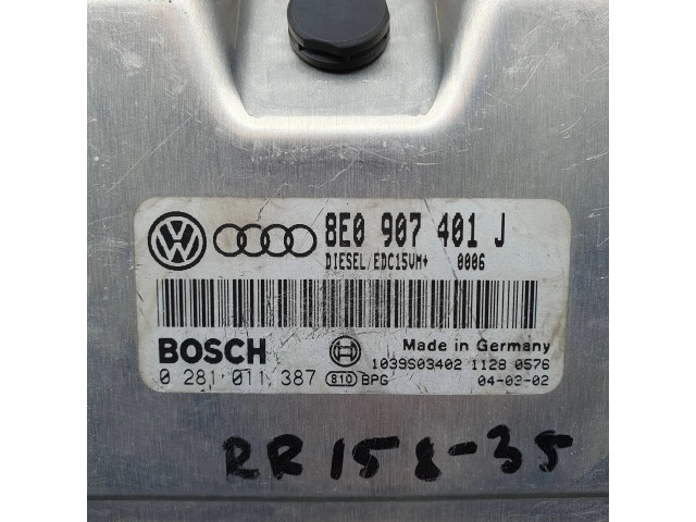 Блок управления двигателя 8E0907401J, 0281011387   Audi A6 S6 C5 4B