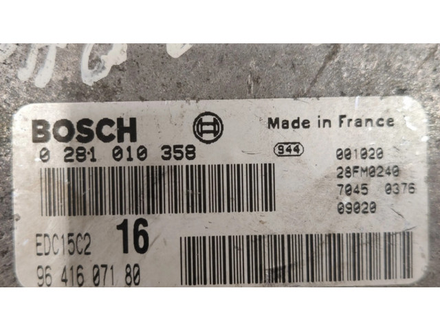 Řídící jednotka 0281010358, 9641607180   Citroen Xsara Picasso 2003