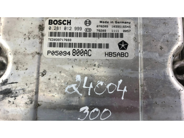 Блок управления двигателя 0281012999, p05094800ac   Chrysler Town & Country IV