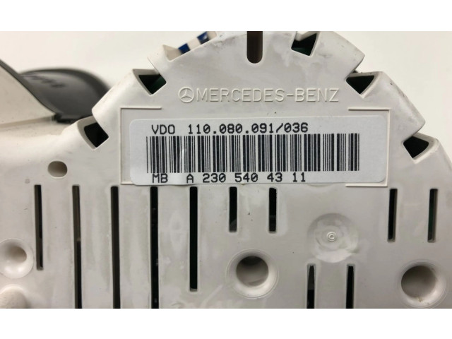 Přístrojová deska  Mercedes-Benz SL R230 2003 110080091036, A2305404311  