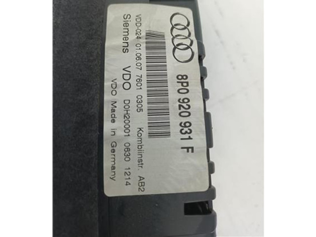 Přístrojová deska  Audi A3 S3 8P 2006 8P0920931F  