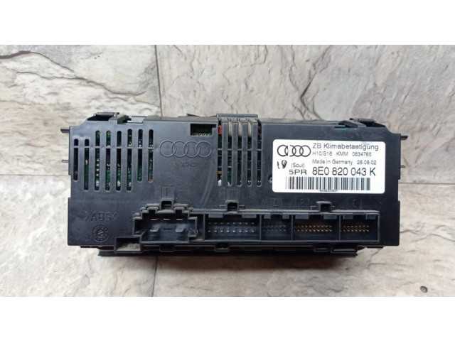 Блок управления климат-контролем 8E0820043A   Audi A4 S4 B6 8E 8H
