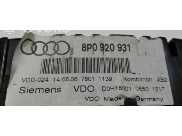 Панель приборов 8P0920931EX   Audi A3 S3 8P       