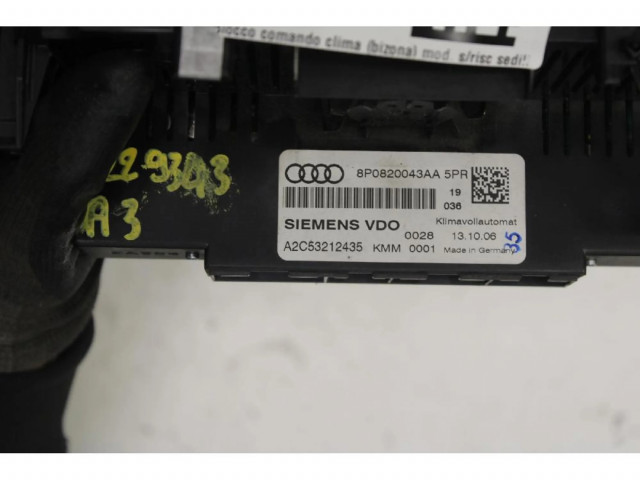 Блок управления климат-контролем    Audi A3 S3 8P