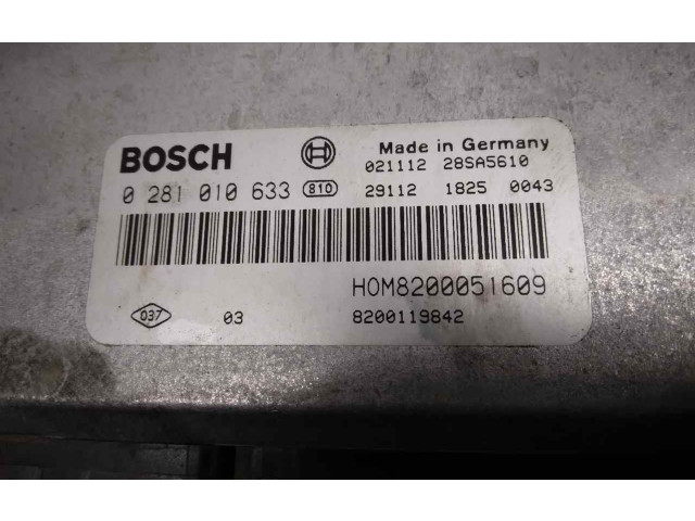 Блок управления двигателя 8200119842, 0281010633   Nissan Primastar