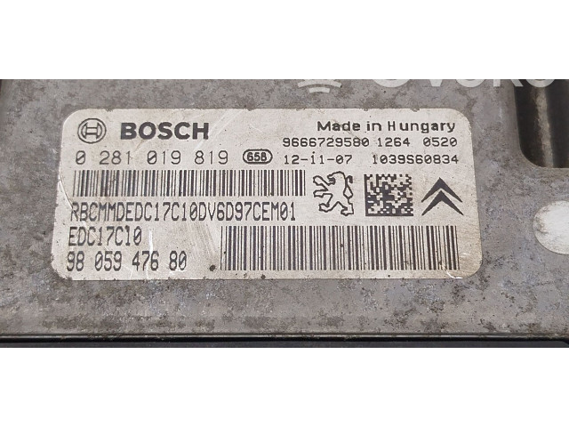 Řídící jednotka 9805947680, 0281019819   Fiat Scudo 2012