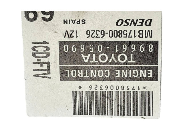 Řídící jednotka 8966105690, MB1758006326   Toyota Avensis T220 2001