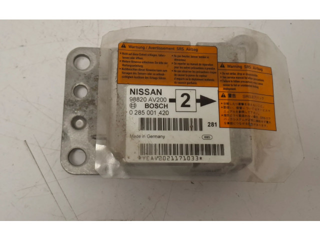 Блок подушек безопасности 98820AV200, 0285001420   Nissan Primera