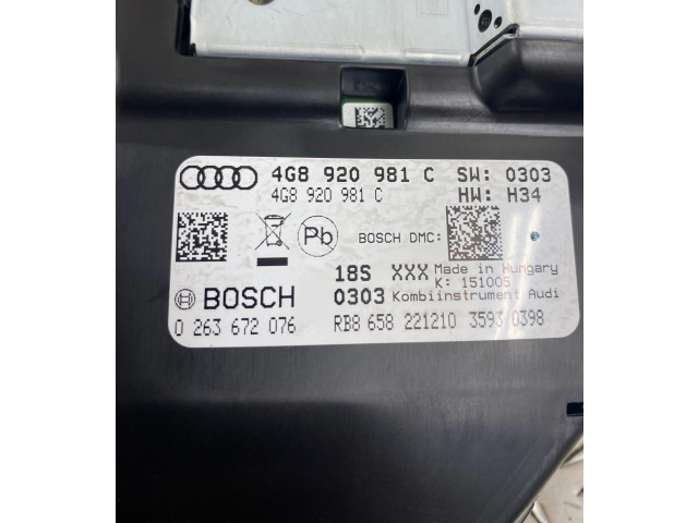 Přístrojová deska  Audi A7 S7 4G 2012 4G8920981C  