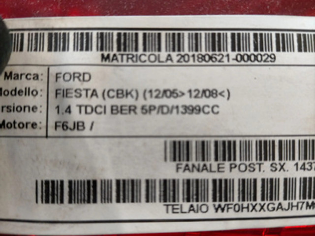 Задний фонарь  1432274    Ford Fiesta   2006-2008 года