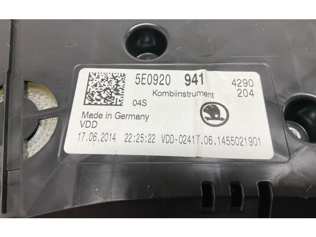 Přístrojová deska  Skoda Octavia Mk3 (5E) 2014 5E0920941  