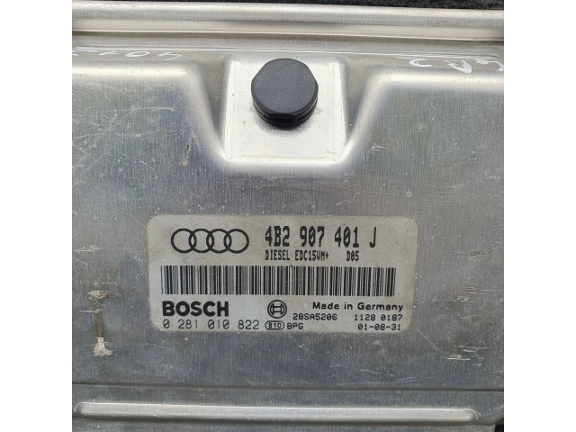 Блок управления двигателя 4B2907401J, 0281010822   Audi A6 S6 C5 4B