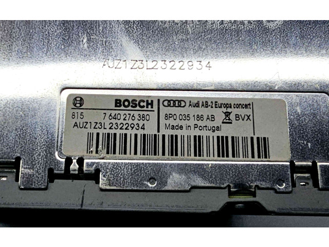 Радио/ проигрыватель CD/DVD / навигация 8P0035186AB   Audi A3 S3 A3 Sportback 8P  
