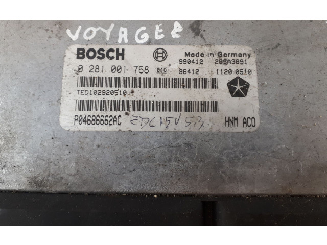 Řídící jednotka 0281001768, 0281001768   Chrysler Voyager 2001
