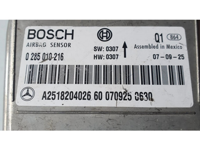 Блок подушек безопасности A2518204026, 0285010216   Mercedes-Benz R W251