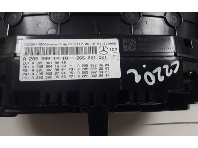 Přístrojová deska  Mercedes-Benz C W205 2016 a2059001418  