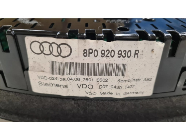 Přístrojová deska  Audi A3 S3 A3 Sportback 8P 2009 8P0920930R, 110080297018  