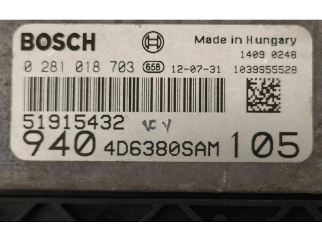 Řídící jednotka 51915432, 0281018703   Alfa Romeo Giulietta 2016