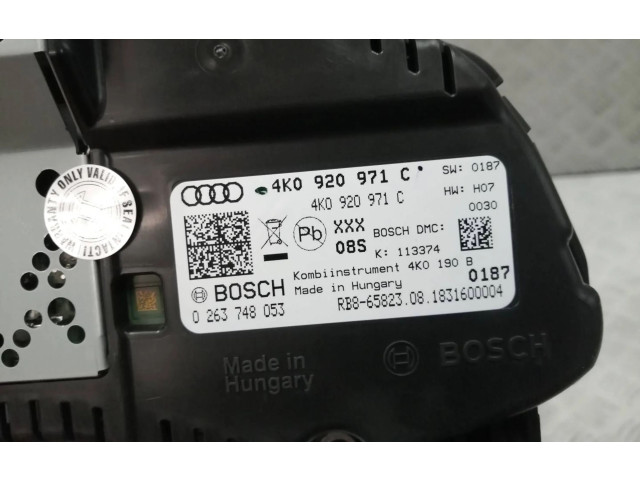 Přístrojová deska  Audi A6 S6 C8 4K 2019 4K0920971C, 0263748053  