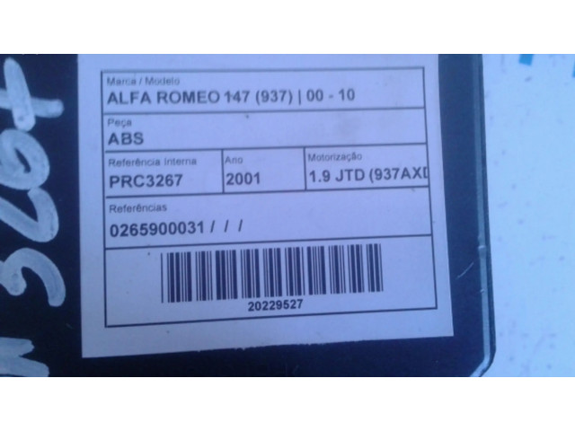 Блок АБС 0265900031   Alfa Romeo  147  