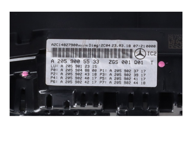 Přístrojová deska  Mercedes-Benz C W205 2018 A2539008705  