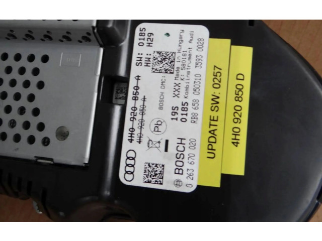 Přístrojová deska  Audi A8 S8 D4 4H 2012 4H0920850A, 4H0920850D  