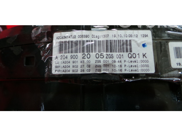 Přístrojová deska  Mercedes-Benz C W204 2010 A2049002005, 1253047  