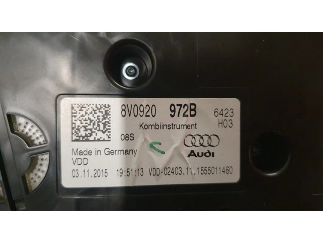 Панель приборов 8V0920972B, 8V0920972   Audi A3 S3 8V       