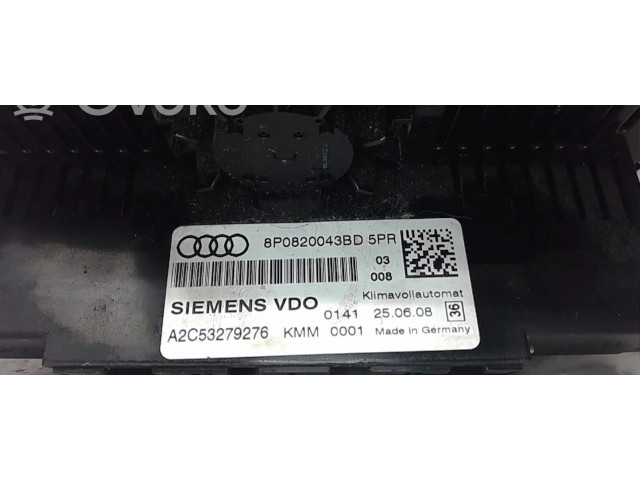 Блок управления климат-контролем 8P0820043BD5PR   Audi A3 S3 8P