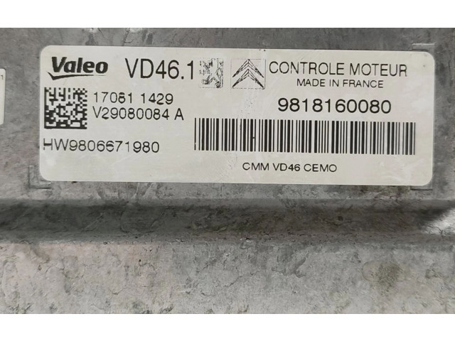 Řídící jednotka 9818160080   Peugeot 308 SW  2009