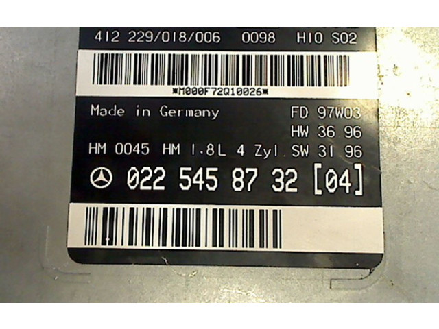 Řídící jednotka 0225458732   Mercedes-Benz C W202 1997