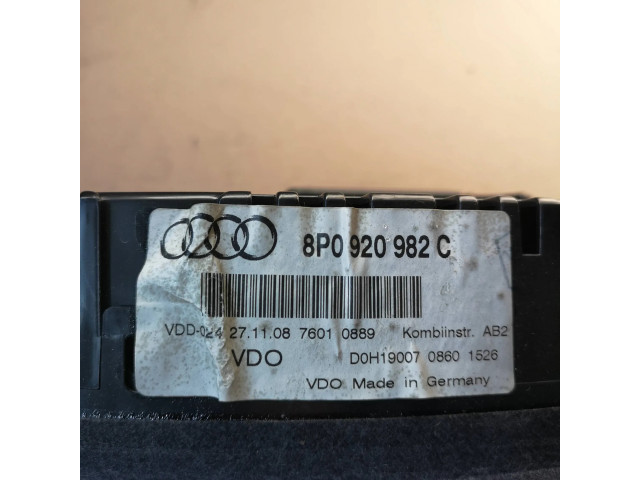 Панель приборов 8P0920982C, D0H19007   Audi A3 S3 A3 Sportback 8P       