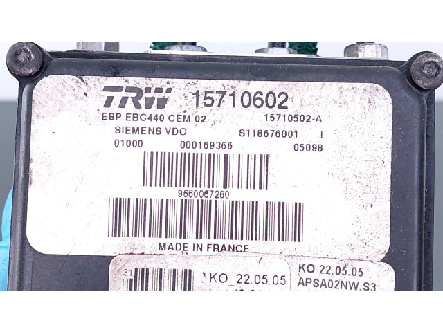 Jednotka ABS S118676001, 15710602   Peugeot 407 2006