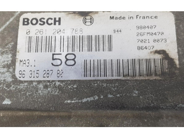 Řídící jednotka 9631528780, 0261204788   Peugeot 106 1996