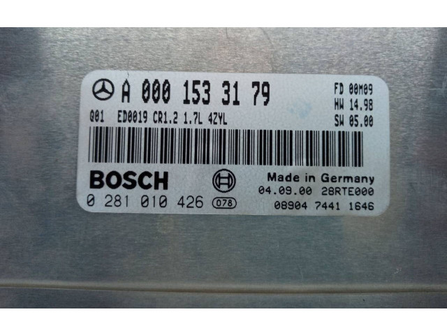 Řídící jednotka A0001533179, 0281010426   Mercedes-Benz A W168 2000