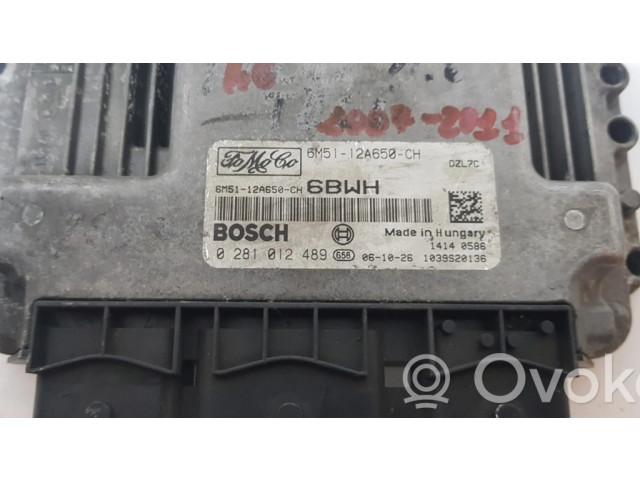 Блок управления двигателя 0281012489, 6M5112A650CH   Ford Focus C-MAX