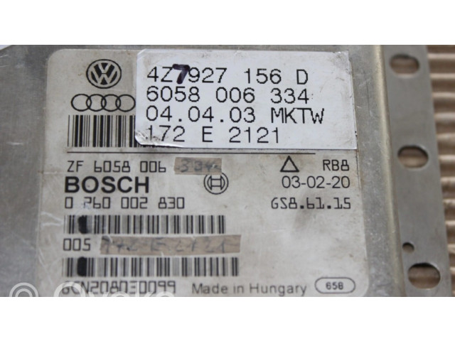 Блок управления коробкой передач 4Z7927156D, 0260002830   Audi A6 Allroad C5