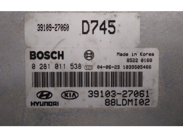 Řídící jednotka 3910327061, 0281011538   KIA Cerato 2004