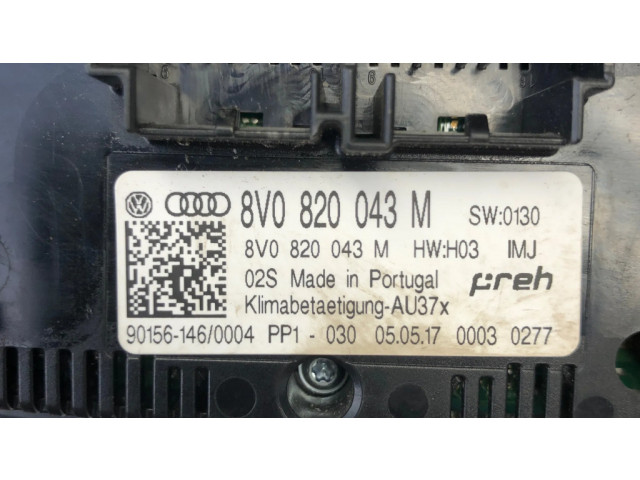 Блок управления климат-контролем 8V0820043M, 901561460004   Audi A3 S3 8V