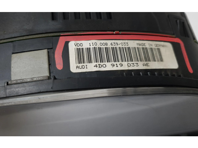 Přístrojová deska  Audi A8 S8 D2 4D 1998 4D0919033AE, 4D0919033AE  