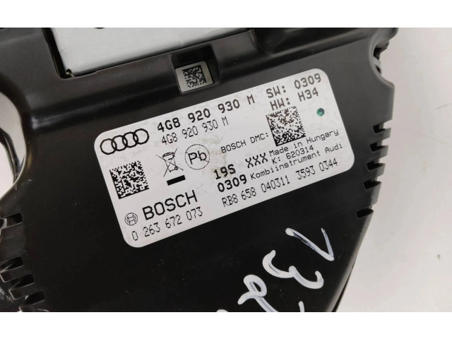 Панель приборов 4G8920930M, 0263672073   Audi A6 S6 C7 4G       