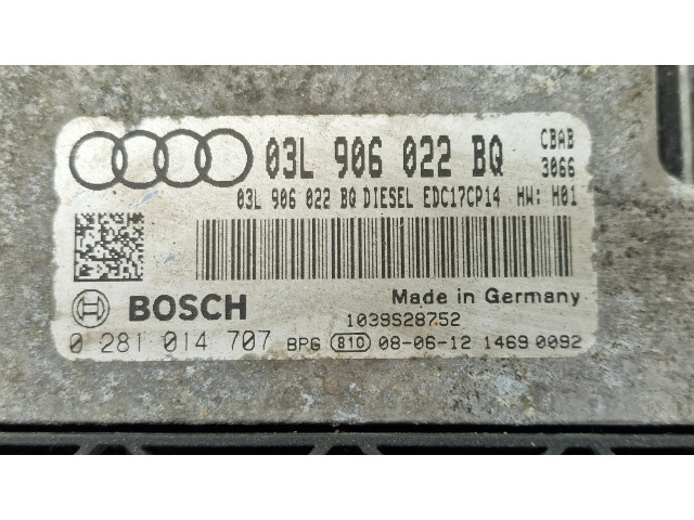 Блок управления двигателя 03L906022BQ, 0281014707   Audi A3 S3 A3 Sportback 8P