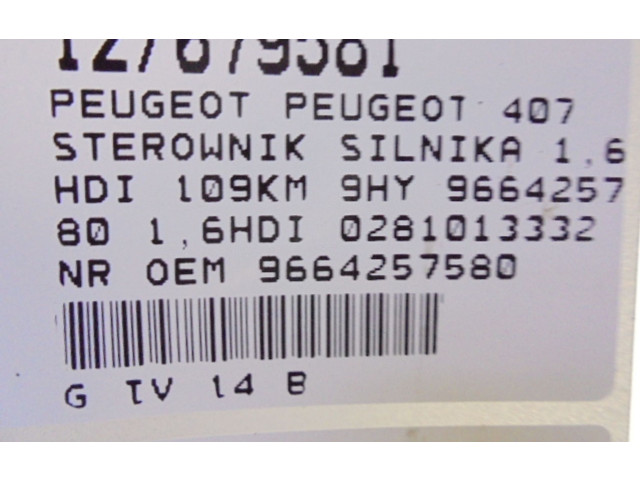 Řídící jednotka 9664257580, 9664257580   Peugeot 407 2008