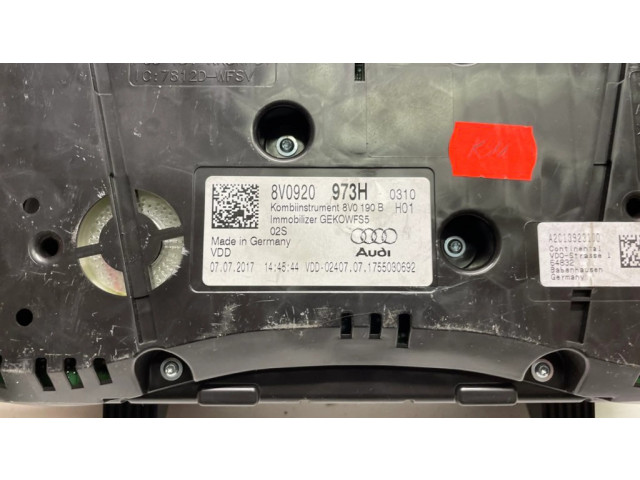 Панель приборов 8V0920973H   Audi A3 S3 8V       