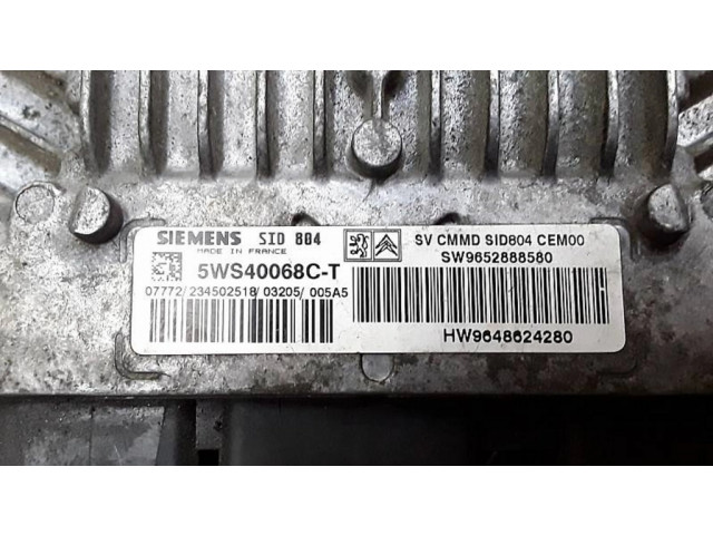 Блок управления двигателя 5WS40068CT, 9648624280   Citroen C3