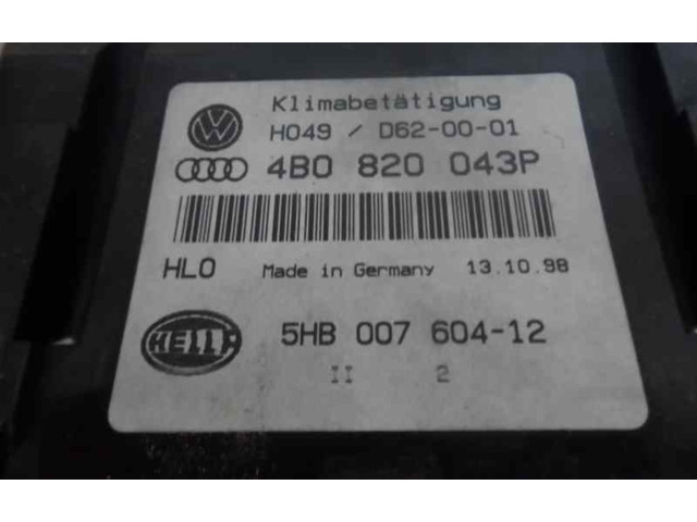 Блок управления климат-контролем 4B0820043P, 5HB00760412   Audi A6 S6 C4 4A