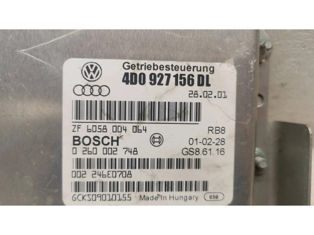 Блок управления коробкой передач 4D0927156DL, 6058004064   Audi A8 S8 D2 4D