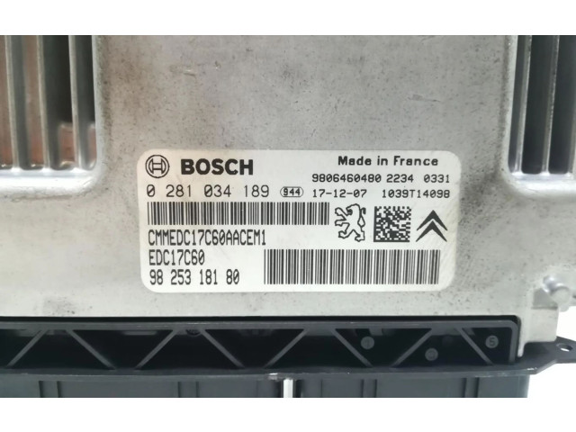 Блок управления двигателем Блок управления 9825318180   Peugeot Partner