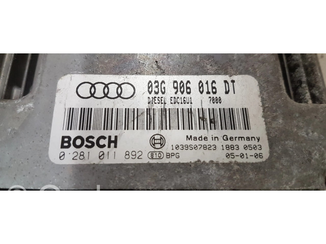 Блок управления двигателя 03G906016DT, 0281011892   Audi A3 S3 8P